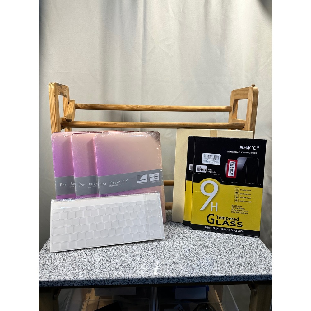 New MacBook Pro Air 12 Inch Case Keyboard Cover Screen Protector Bundle glass